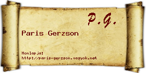 Paris Gerzson névjegykártya